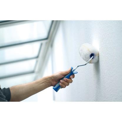 LUX-TOOLS Pleskarski valjček podložen črno-modri 2K-mehki ročaj 18 cm