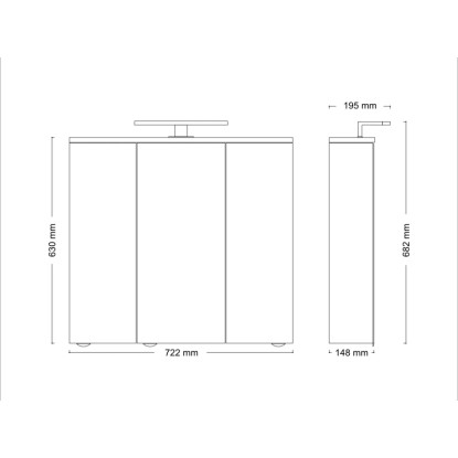 Jokey Omarica z ogledalom Arda z LED-osvetlitvijo Bela