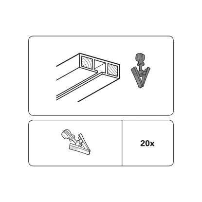 Gardinia Drsni obročki s sponko Bel 20 kosov