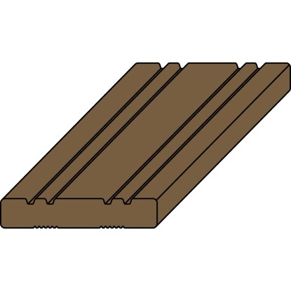 Terasna deska rjava barva impregnirana 14,4 cm x 2,7 cm x 300 cm