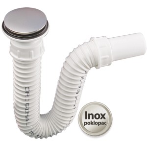 Sanotechnik Fleksibilni sifon za umivalnik s pokrovom bel