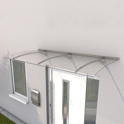 Nadstrešek za vhod PT Secco videz nerj. jekla/prozoren 22 cm x 200 cm x 90 cm