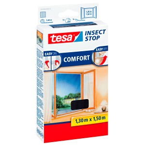 tesa Mreža proti mrčesu za okna z lepilnim trakom Comfort antracit 150 x 130 cm