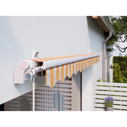 Markiza s pregibnimi rokami Aventura 300 cm x 200 cm rumeno-bela črtasta