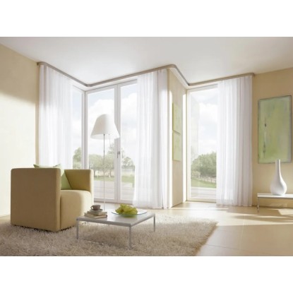 Gardinia Tračno vodilo za zavese 2-kanalna GE2 Bela 180 cm