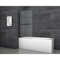 Aurlane Zložljiva stena za kad Black Comfort1 črna mat 80 x 140 cm 1-krilna