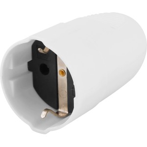 Vtičnica z zaščitnim kontaktom bele barve