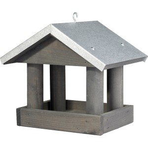 Ptičja hišica borov les 24 cm x 26 cm x 26 cm črna