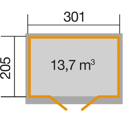 Weka Lesena vrtna hiška 218 Vel. 2 wekaLine Švedska rdeča 6,2 m²
