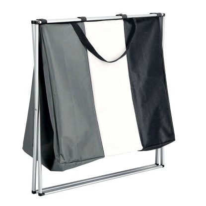 Zeller Present Zbiralnik za perilo 3-kratni 64 cm x 57 cm x 40 cm črno-siva-bela
