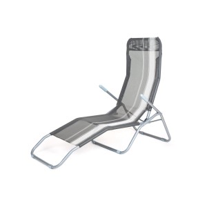 Happy Garden Ležalnik prekucni siv s črtami