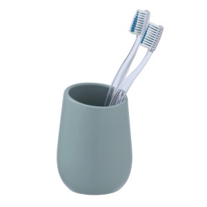 Wenko Lonček za zobne ščetke Badi modrosiv keramika 8 x 11 x 8 cm