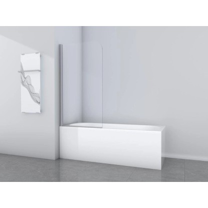 Aurlane Zložljiva stena za kopalno kad Silver Classic 80 x 140 cm krom 1-krilna