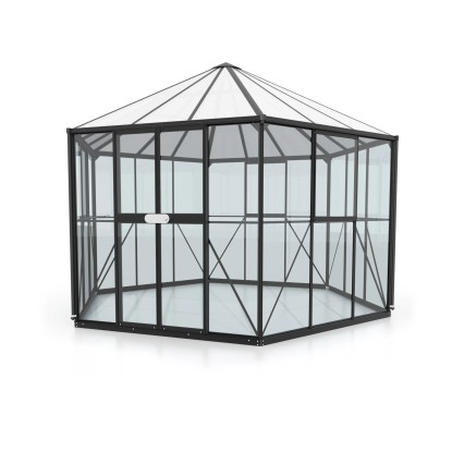 Vitavia rastlinjak Hera 9000 ESG 3 mm HKP 6 mm Črn 9 m² s temeljem