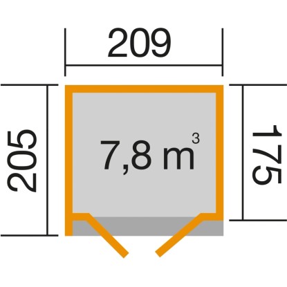 WEKA Dizajnerska hiška 262 A Neobdelana ŠxG: 209 cm x 205 cm