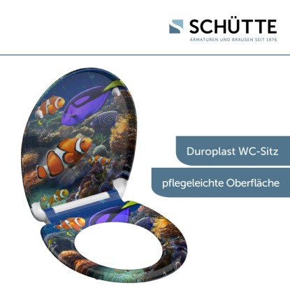 WC-deska Schütte Sea Life duroplast avtomatsko spuščanje hitro odpenjanje