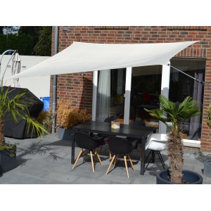 Floracord Sončno jadro pravokotno slonokoščena 300 cm x 400 cm z dežno prevleko