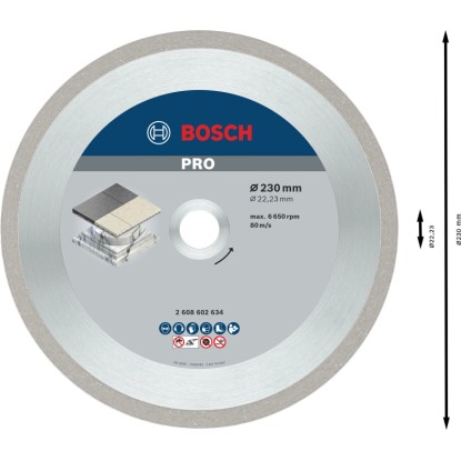 Bosch Diamantna rezalna plošča za keramiko Ø 230 mm x 2223 mm
