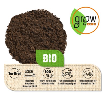 GROW by OBI Bio zemlja za vrtove in visoko gredo brez šote 1 x 45 l
