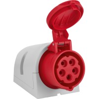 CEE Stenska vtičnica 5-polna IP44 16 A Rdeča