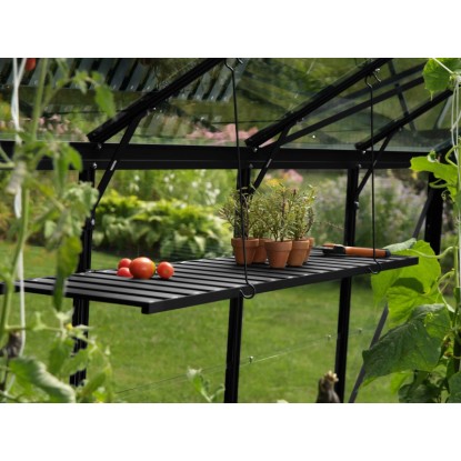 Aluminijast regal zložljiv črn 120 cm x 30 cm