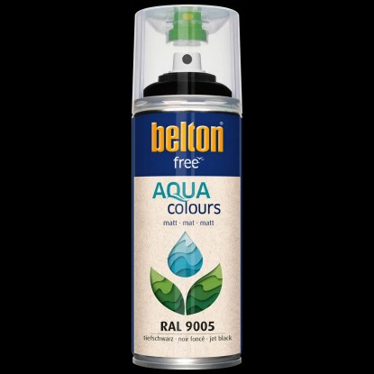 Belton Free PU-lak na vodni osnovi RAL 9005 Globoko črna mat 400 ml