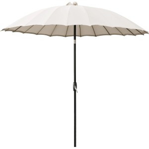 Vrtni senčnik Limon Ø 270 cm bel z ročico