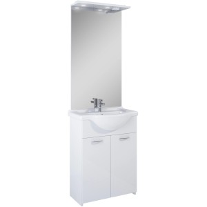 Komplet kopalniškega pohištva Zoja 3-delni 65 cm visoko sijajna bela