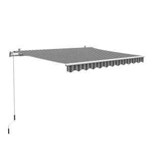 Markiza s pregibnimi rokami Aventura 300 cm × 200 cm, sivo bela črtasta
