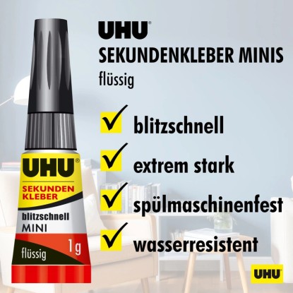 Uhu Sekundno lepilo Blitzschnell Mini 3 x 1 g