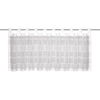 Bistro zavesa s tkanimi črtami v beli barvi 45 cm x 140 cm