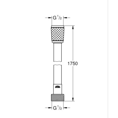 Grohe QuickFix Gibka cev za prho VitalioFlex Trend 175 cm krom