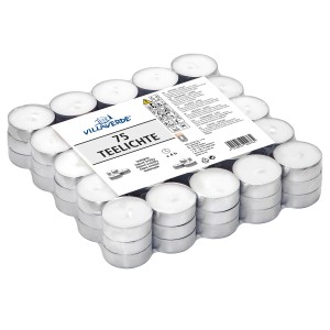 Villa Verde Čajne svečke 75 kosov bela mat