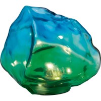 Solarni okrasni kamen kristal LED zeleno-modra 13,5 cm x 14,5 cm x 12 cm