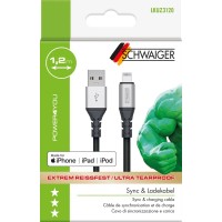 Schwaiger Sinhronizacijski in polnilni kabel tip A-Lightning črn 1,2 m