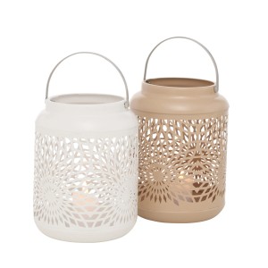 Boltze Home Svečnik Ozana 2 vrsti sortirano Ø 14 cm x 17 cm bež-bela