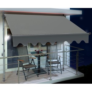 Vpenjalna markiza Renville 2 m x 1,5 m antracitna z LED-osvetlitvijo