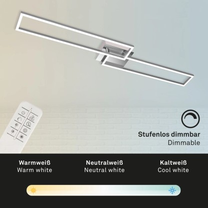 Briloner LED stenska in stropna svetilka z daljinskim upravljalnikom aluminij