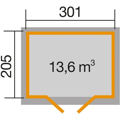Weka Lesena vrtna hiška 122 Vel. 3 Antracit 6,2 m²