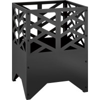 Košara za ogenj kovinska črna 36 cm x 36 cm x 50 cm