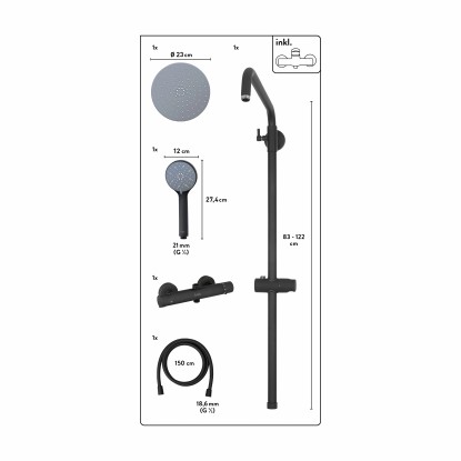 baliv Garnitura za zgornjo prho KBS-23.90 Kovina