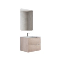 Inter Ceramic Kopalniško pohištvo z umivalnikom in ogledalom 60 cm bež