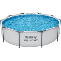 Bestway Steel Pro MAX Bazen z jekleno konstrukcijo svetlo siv &Oslash; 305 cm x 76 cm