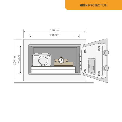 Yale Trezor High Security Motorised Compact 200 x 350 x 200 mm črna