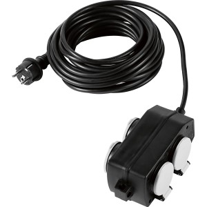 Razdelilnik z več vtičnicami IP20 črno-siv 10 m