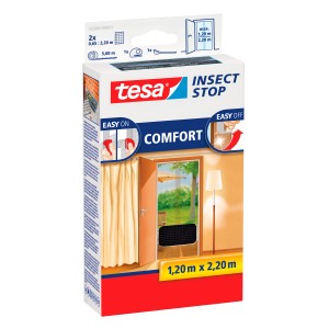 tesa Mreža proti mrčesu za vrata z lepilnim trakom Comfort antracit 220 x 120 cm