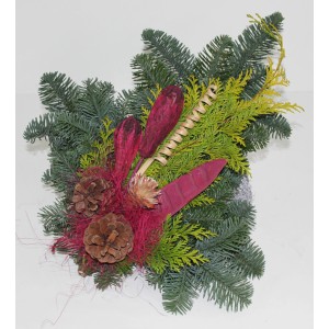 Nagrobni šopek Nobilis Erika, pribl. 40 cm, robidove barve