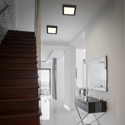 Briloner LED stropna svetilka Fire Black 16 W Črna
