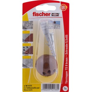 Fischer Komplet zaustavljalnikov za vrata TS 8 BR K rjavi 5 kosov