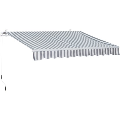 Markiza s pregibnimi rokami Aventura 300 cm × 200 cm, sivo bela črtasta